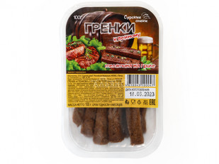 Снеки к пиву: Сурские гренки Телятина на гриле (100 гр)